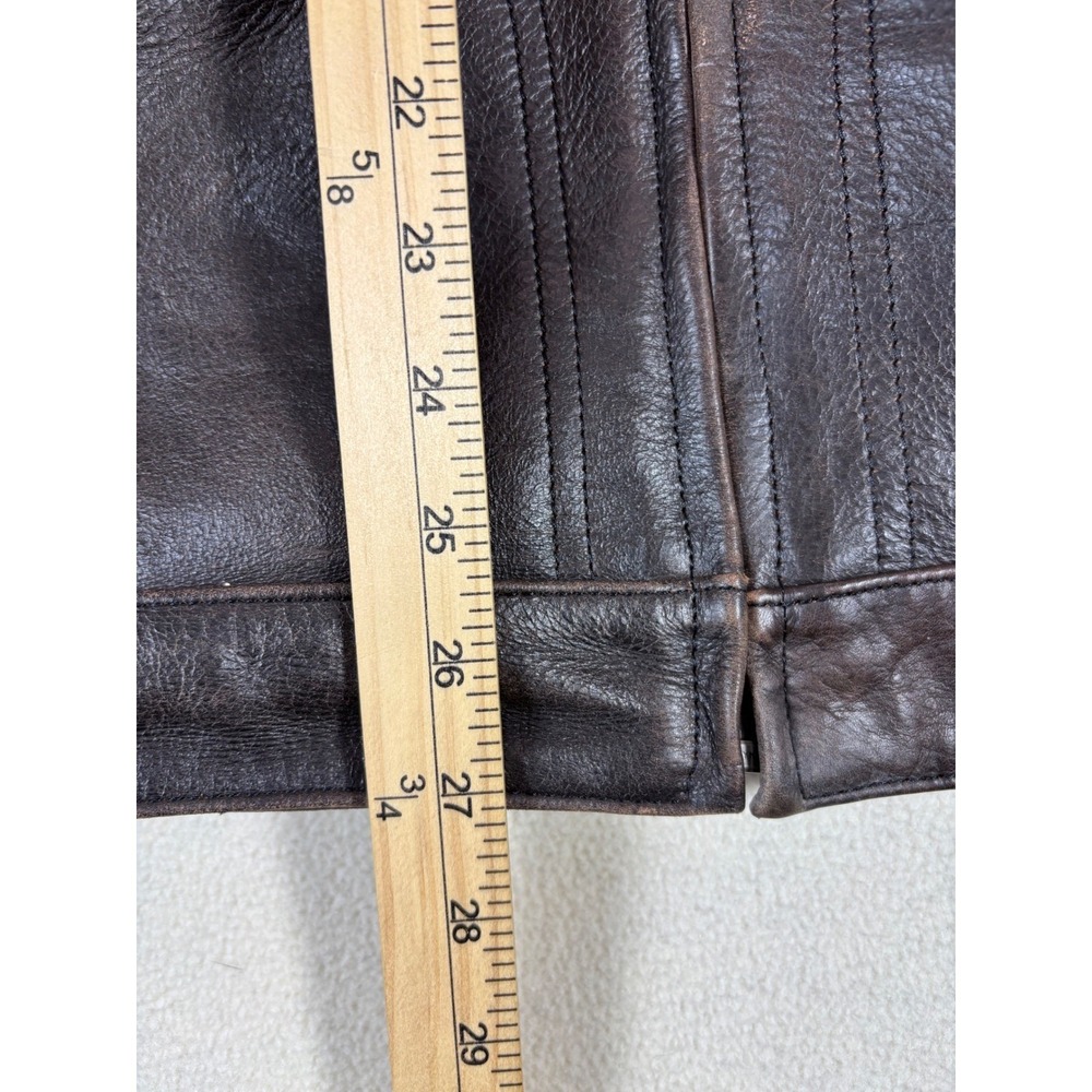 Harley-Davidson Womens Brown Leather Fringe Motorcycle Jacket CA 03402 Size M - Picture 11 of 13